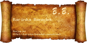 Barinka Benedek névjegykártya