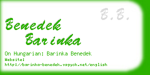 benedek barinka business card